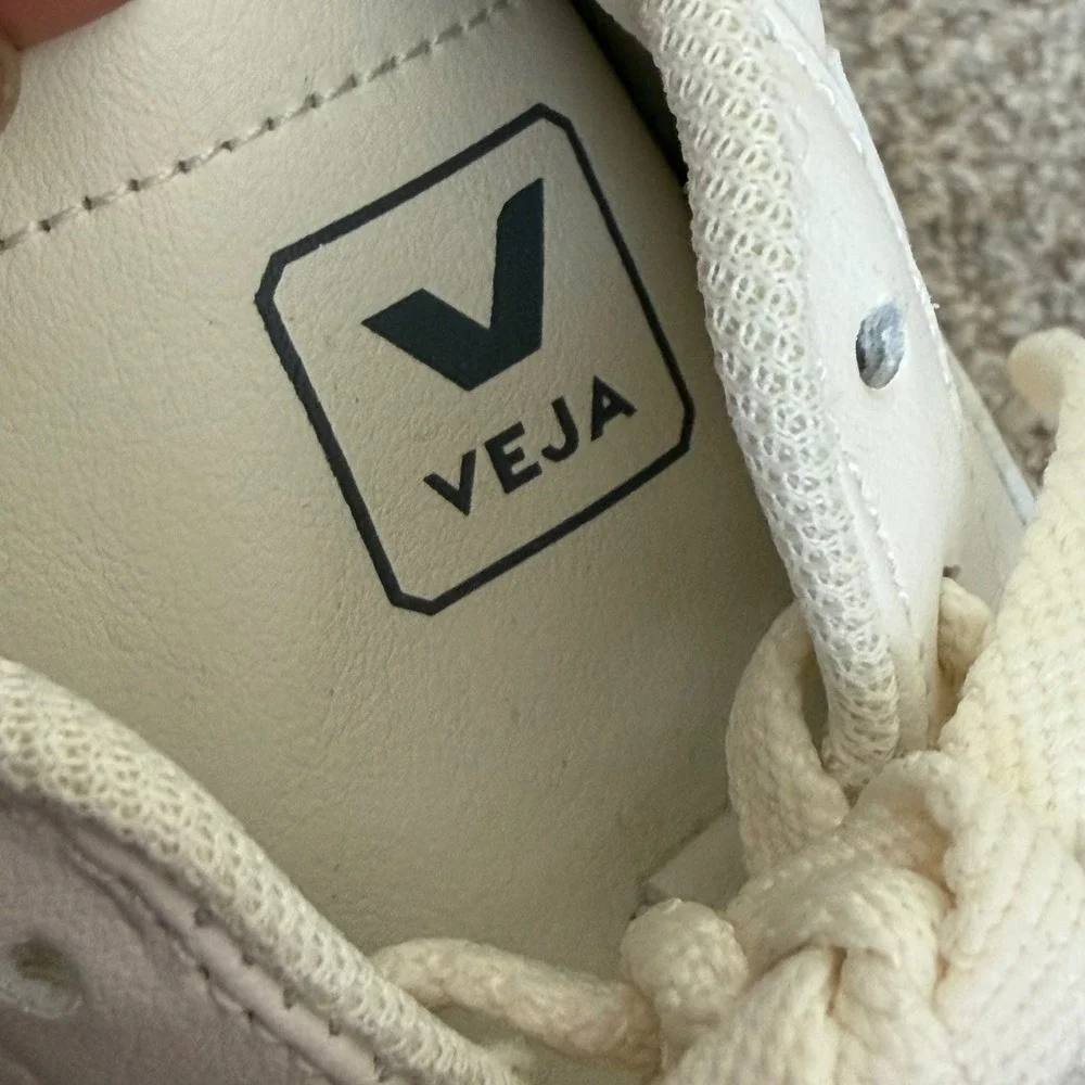 Veja Campo Leather Low Top Lace Up Sneakers EU39 Extra White/Platine Worn Once! - Picture 10 of 12